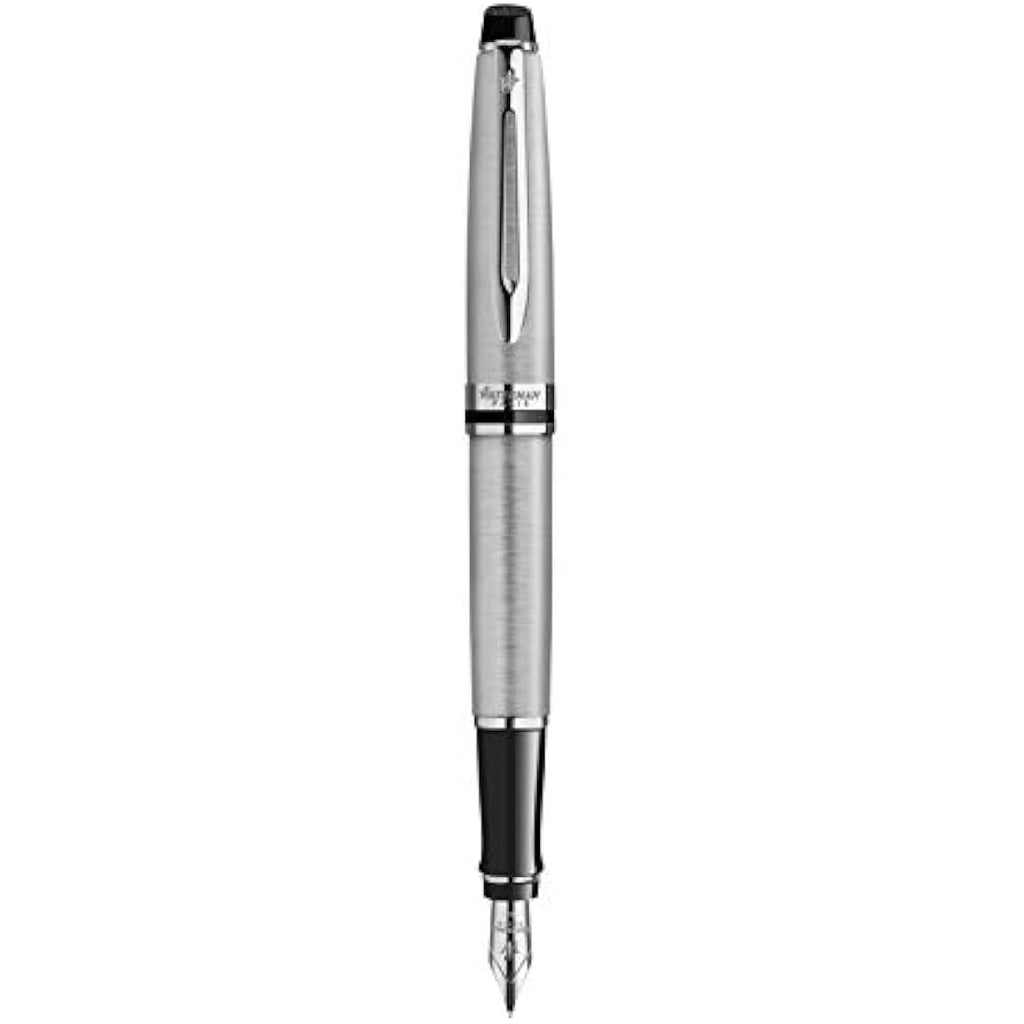 Waterman Expert Fountain Pen | Stainless Steel Medium Nib Writing Pen