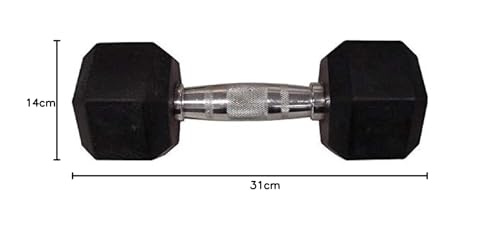 Weider Rubber Hex Dumbbell – 35 LB Weight with Knurled Chrome Handle