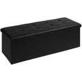 Bonlife Folding Storage Ottoman Bench | Faux Leather Toy Chest – 110cm