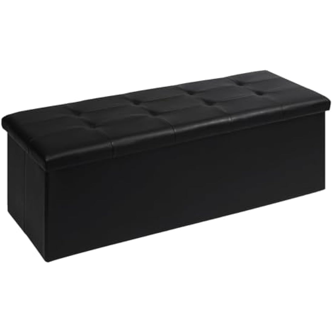 Bonlife Folding Storage Ottoman Bench | Faux Leather Toy Chest – 110cm