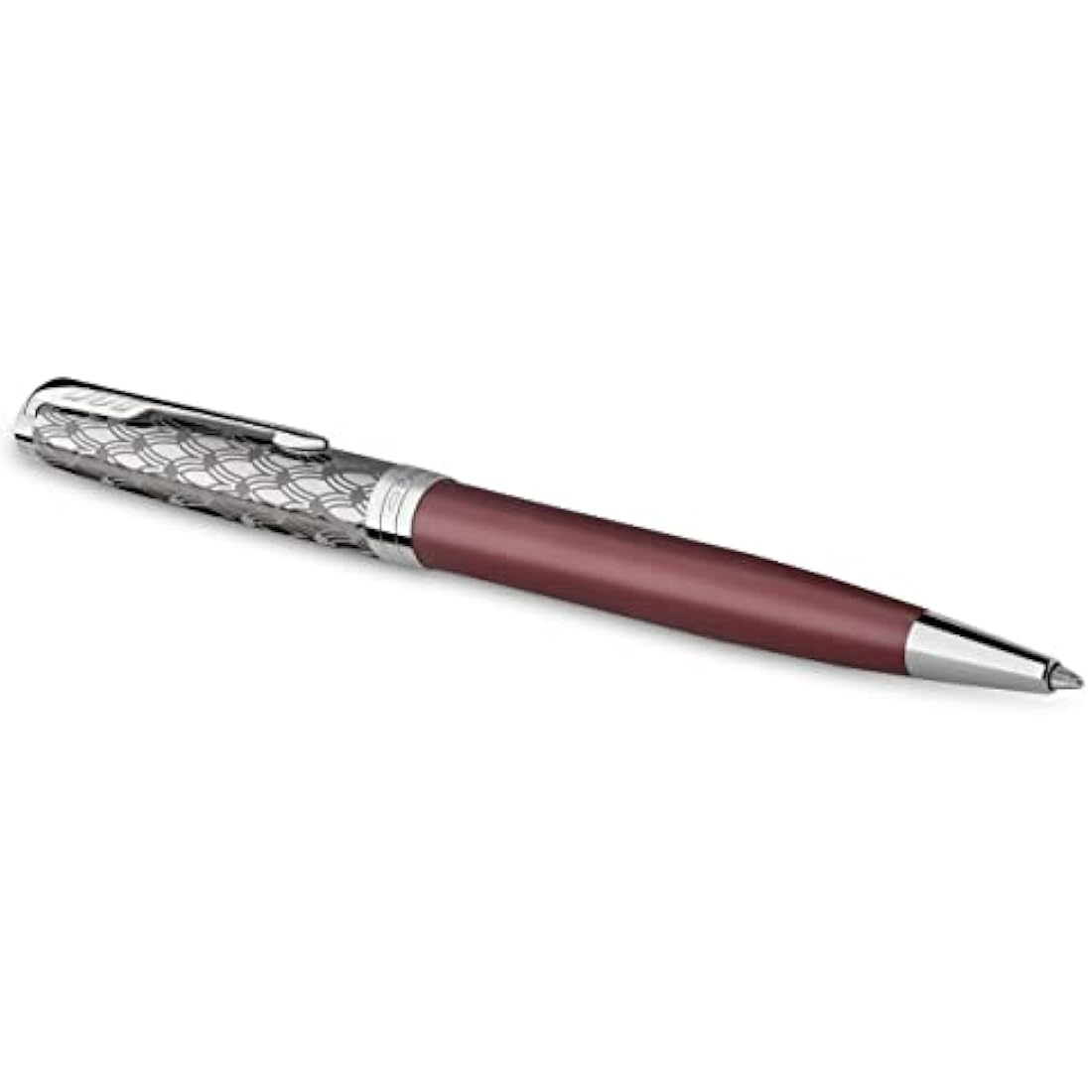 Parker Sonnet Ballpoint Pen | Red Satin Finish with Chrome Trim