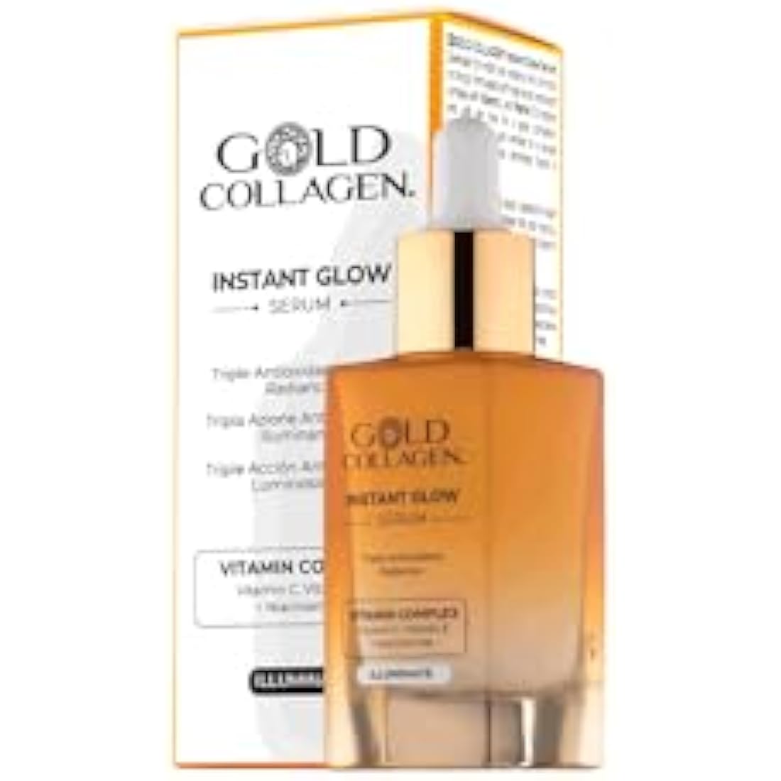 Gold Collagen Instant Glow Serum – Vitamin C & Niacinamide Anti-Aging 30ml