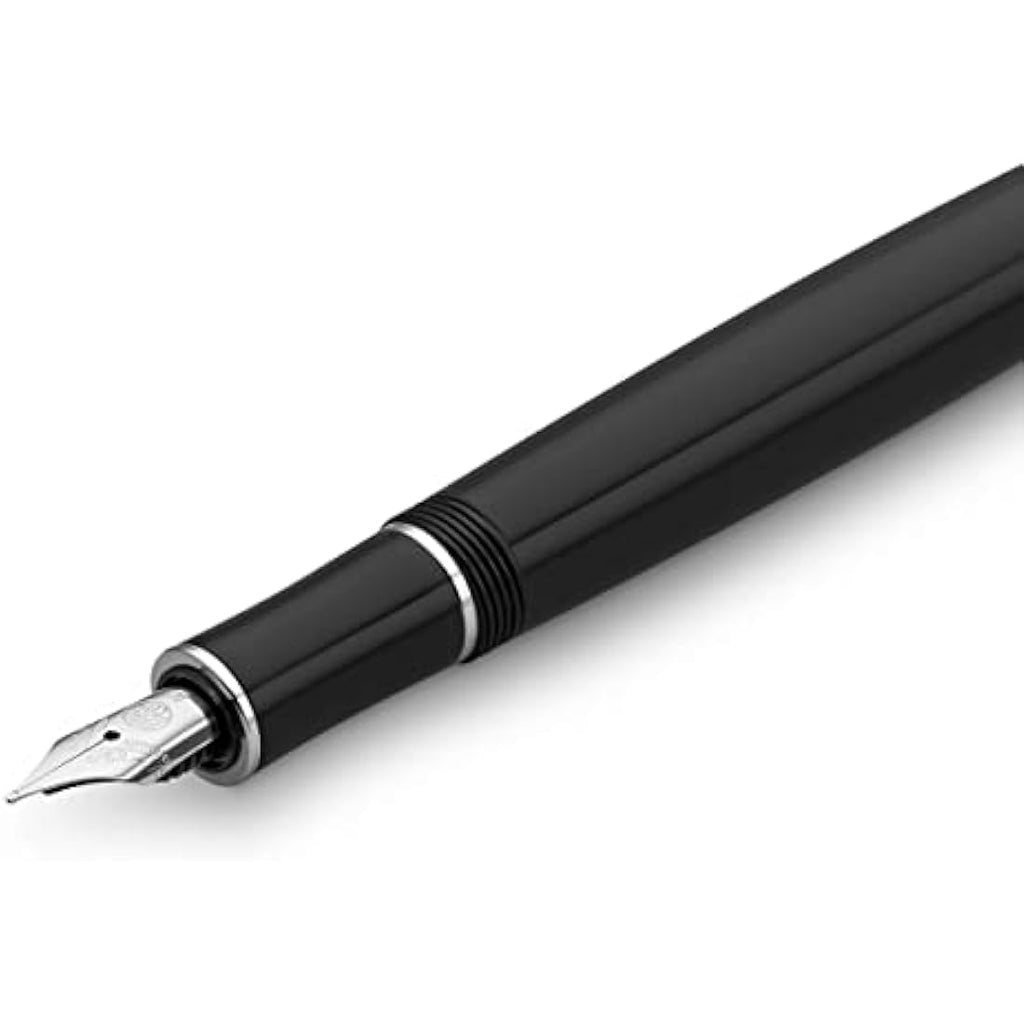 Kaweco DIA2 Fountain Pen – Premium Black Resin with Chrome Trim, Nib B