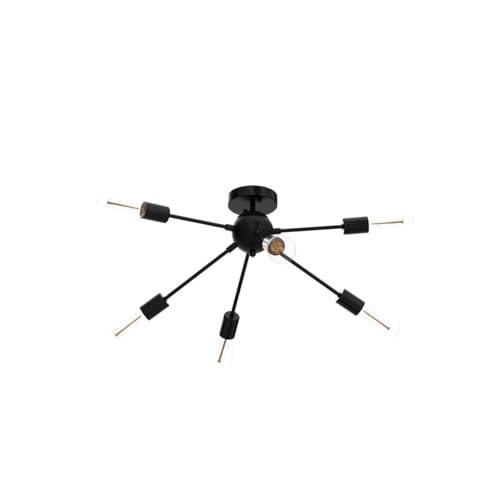 MRHYSWD Sputnik Ceiling Light | 6-Light Black Industrial Modern Lamp