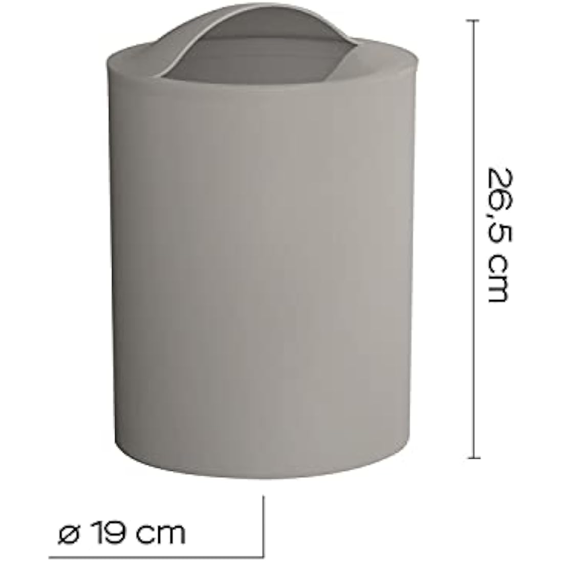 Gedy G-Eye Bathroom Waste Bin - Light Taupe Italian Resin Basket