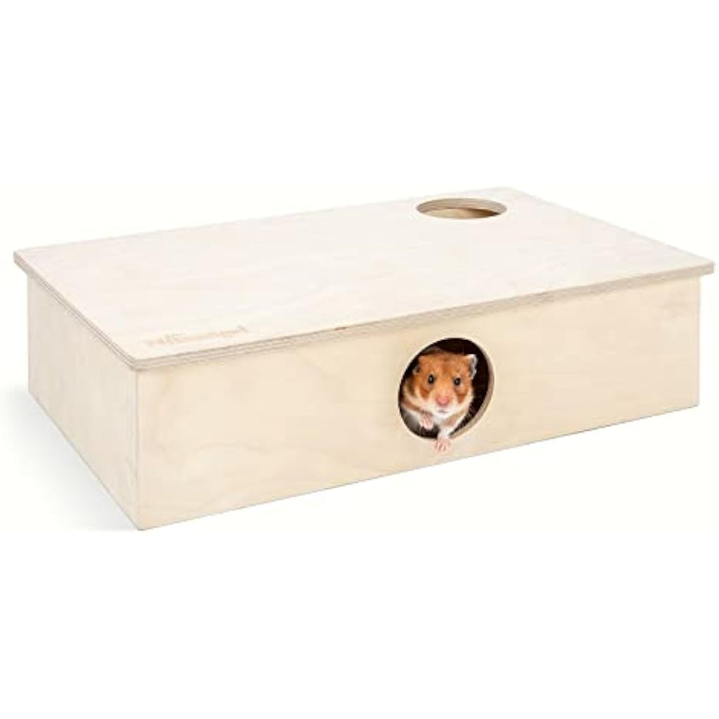 Niteangel 6-Room Multi-Chamber Hamster House – Large Birch Wood Maze