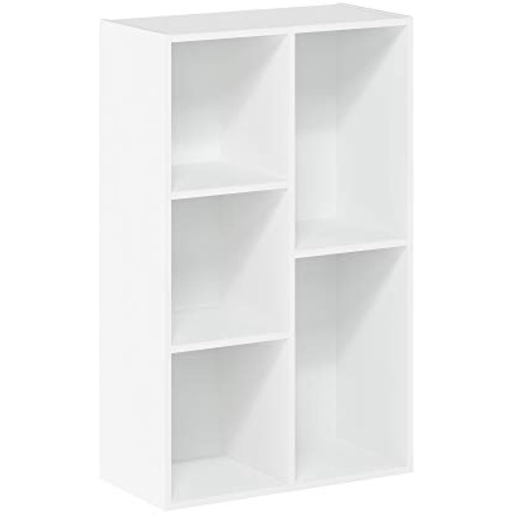 Furinno Luder 5-Cube Reversible Open Shelf - White Storage Bookshelf