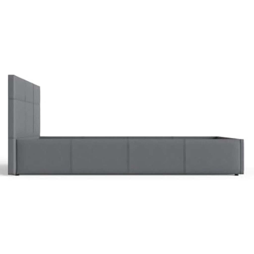 GFW Single Grey Faux Leather Ottoman Storage Bed with Gas Lift