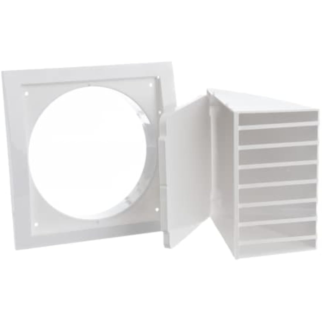 Jolof Store 150mm Cowled Duct Cover with Gravity Flap - White ABS
