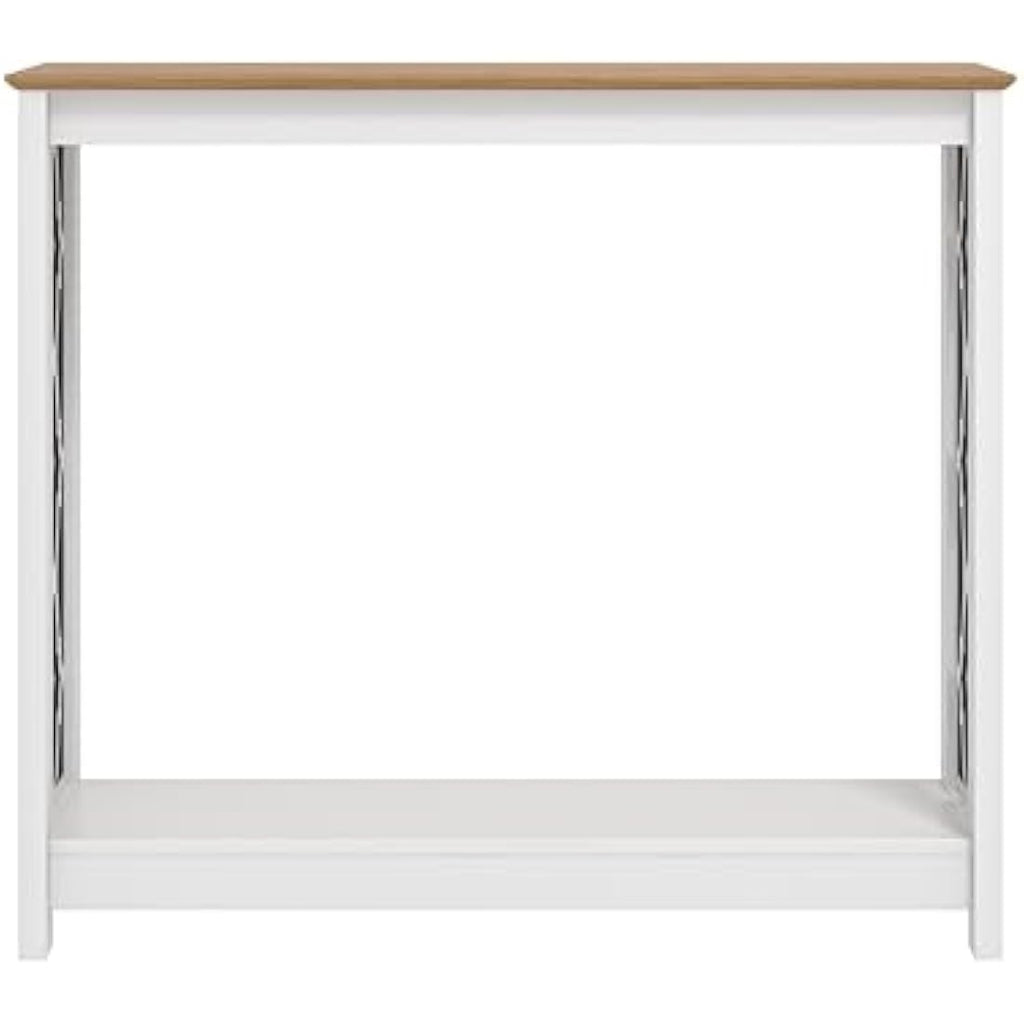 Galano Nova Console Table – Distressed Oak & White Entryway Cabinet