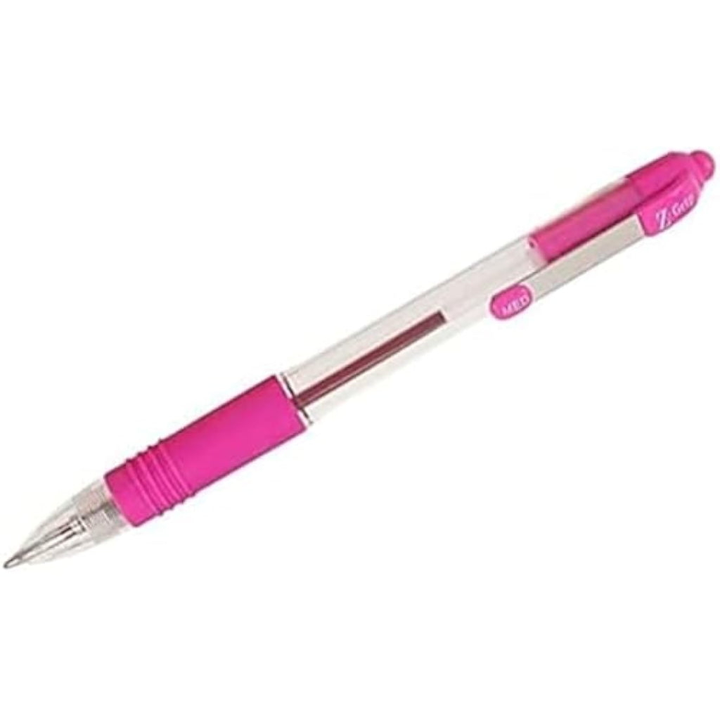 Zebra Z-Grip Retractable Ballpoint Pens, Pink Ink, Medium Point, 12pk
