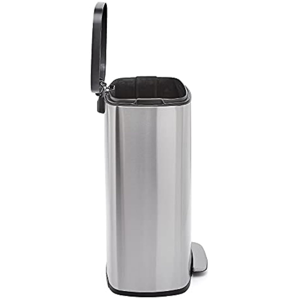 Amazon Basics 50L Soft-Close Stainless Steel Rubbish Bin – Satin Nickel