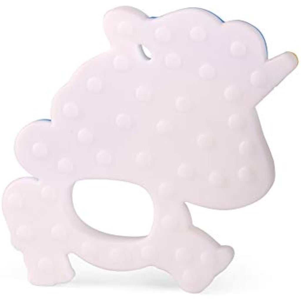 PREMYO Silicone Baby Teething Toy – BPA-Free Unicorn Teether, White/Blue