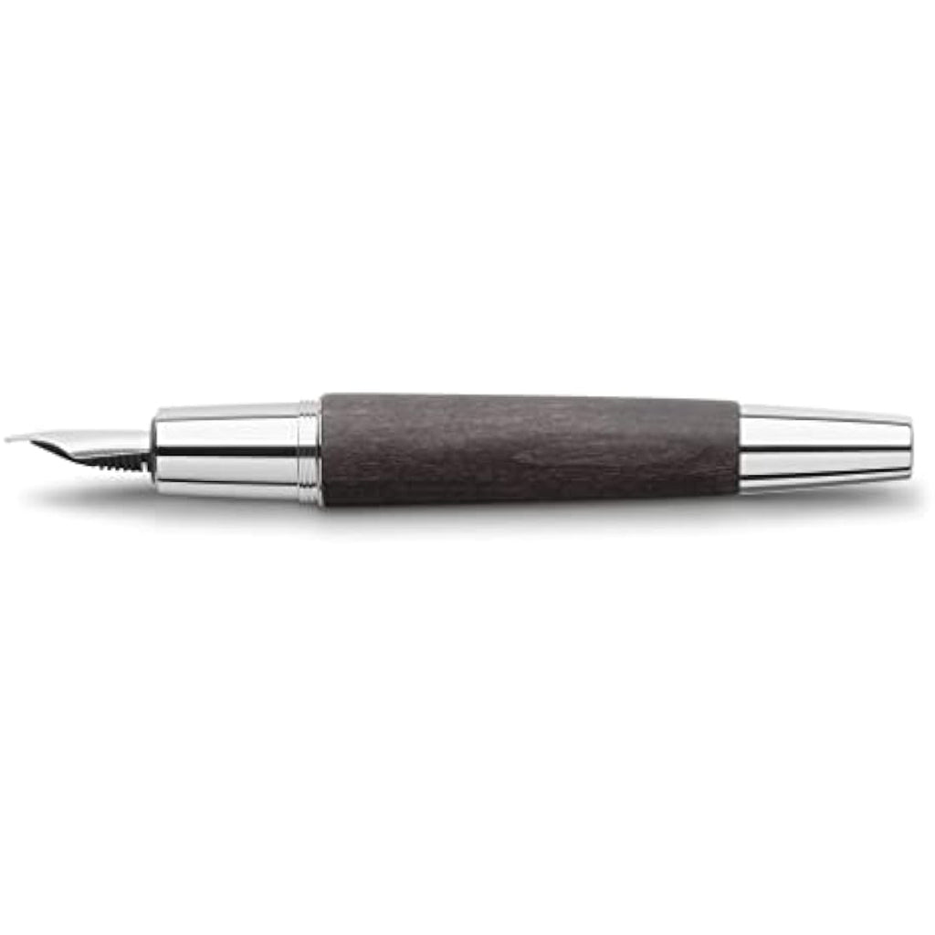 Faber-Castell E-Motion Fountain Pen – Black Pear Wood and Chrome, Fine Nib