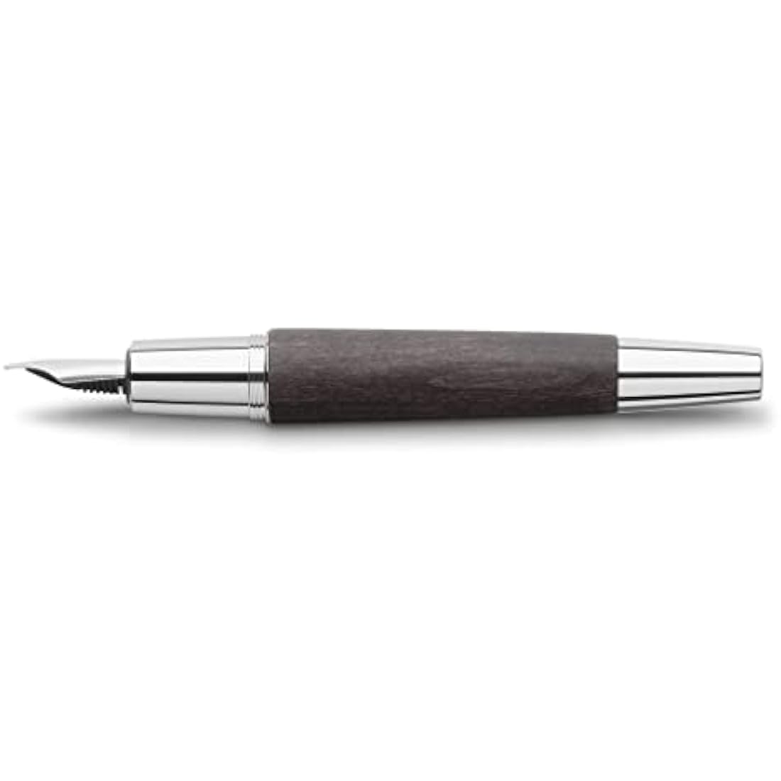 Faber-Castell E-Motion Fountain Pen – Black Pear Wood and Chrome, Fine Nib