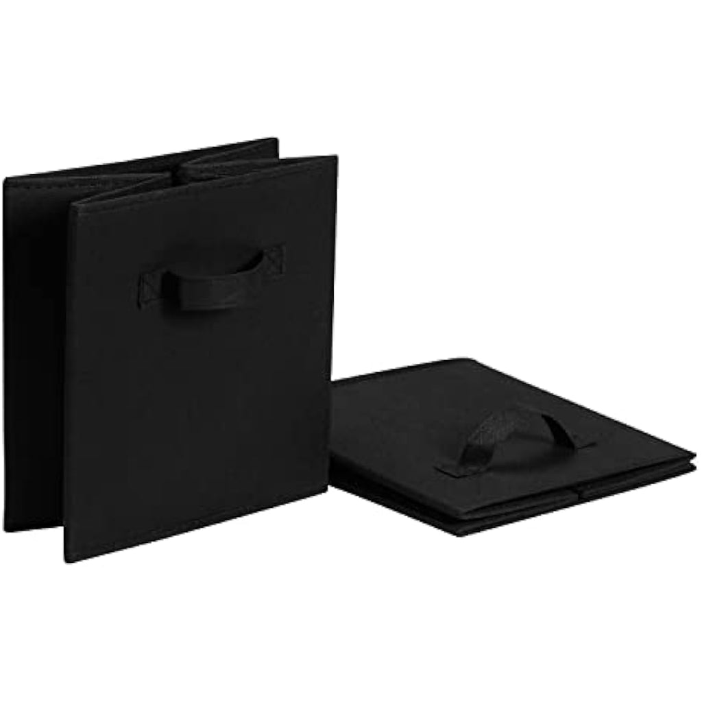 Jolof Store Collapsible Fabric Storage Cubes - 6 Pack, Black, 33cm
