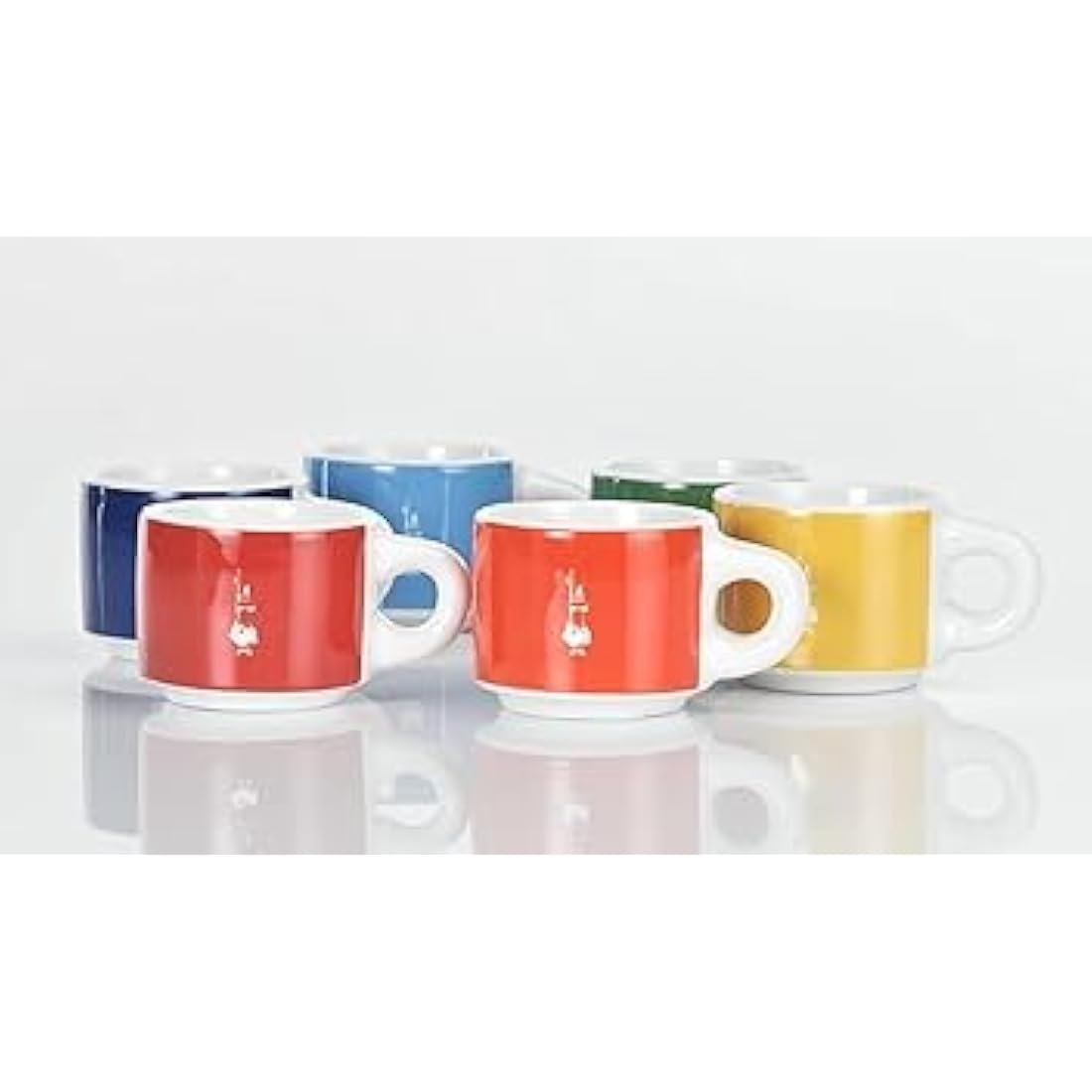 Bialetti Stackable Porcelain Espresso Cups – Multicoloured Set of 6