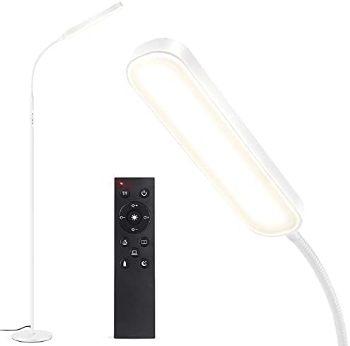 OUTON LED Floor Lamp – 15W Dimmable Modern Standing Lamp with Remote, White