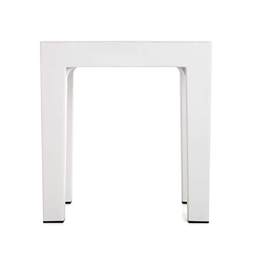 TATAY Rectangular Stool – White Wood Effect Polypropylene Stool