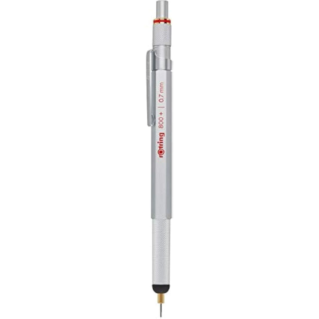 Rotring 800+ Mechanical Pencil & Stylus | 0.7mm Silver Metal Barrel