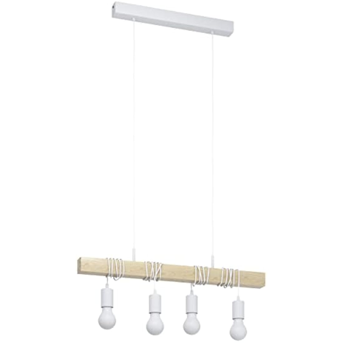 Eglo Townshend 4-Light Vintage Pendant Lamp – Industrial Wood & Steel