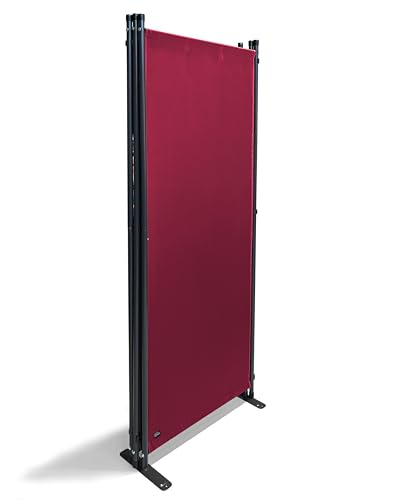 QUICK STAR 3-Part Room Divider | 170x165cm Privacy Screen - Ruby Red