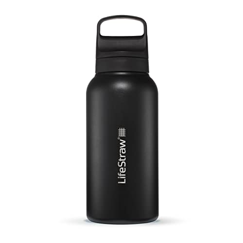LifeStraw Go Series Insulated Stainless Steel Water Filter Bottle, 1L