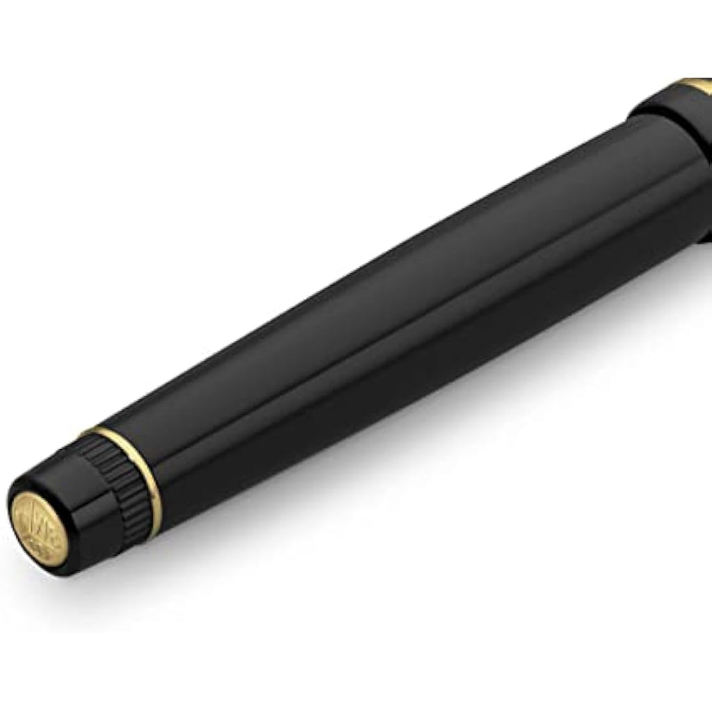 Kaweco DIA2 Fountain Pen – Premium Black Resin with Gold Trim, Nib M