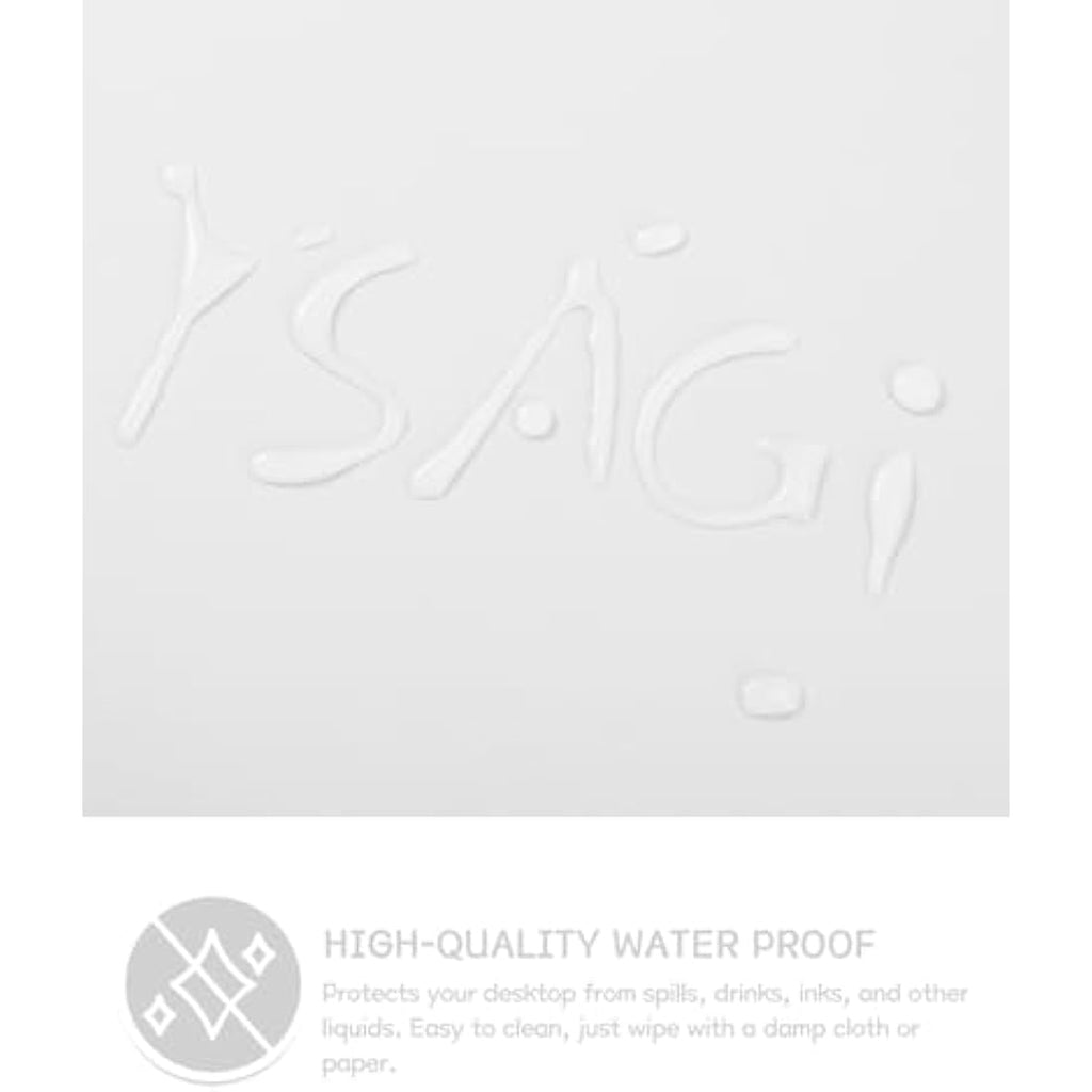 YSAGi PVC Leather Desk Pad – Waterproof Non-Slip Writing Mat, White