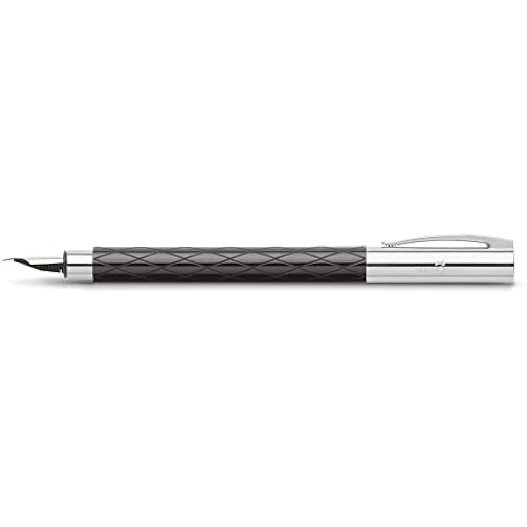Faber-Castell Ambition Rhombus Fountain Pen - EF Nib Black/Silver