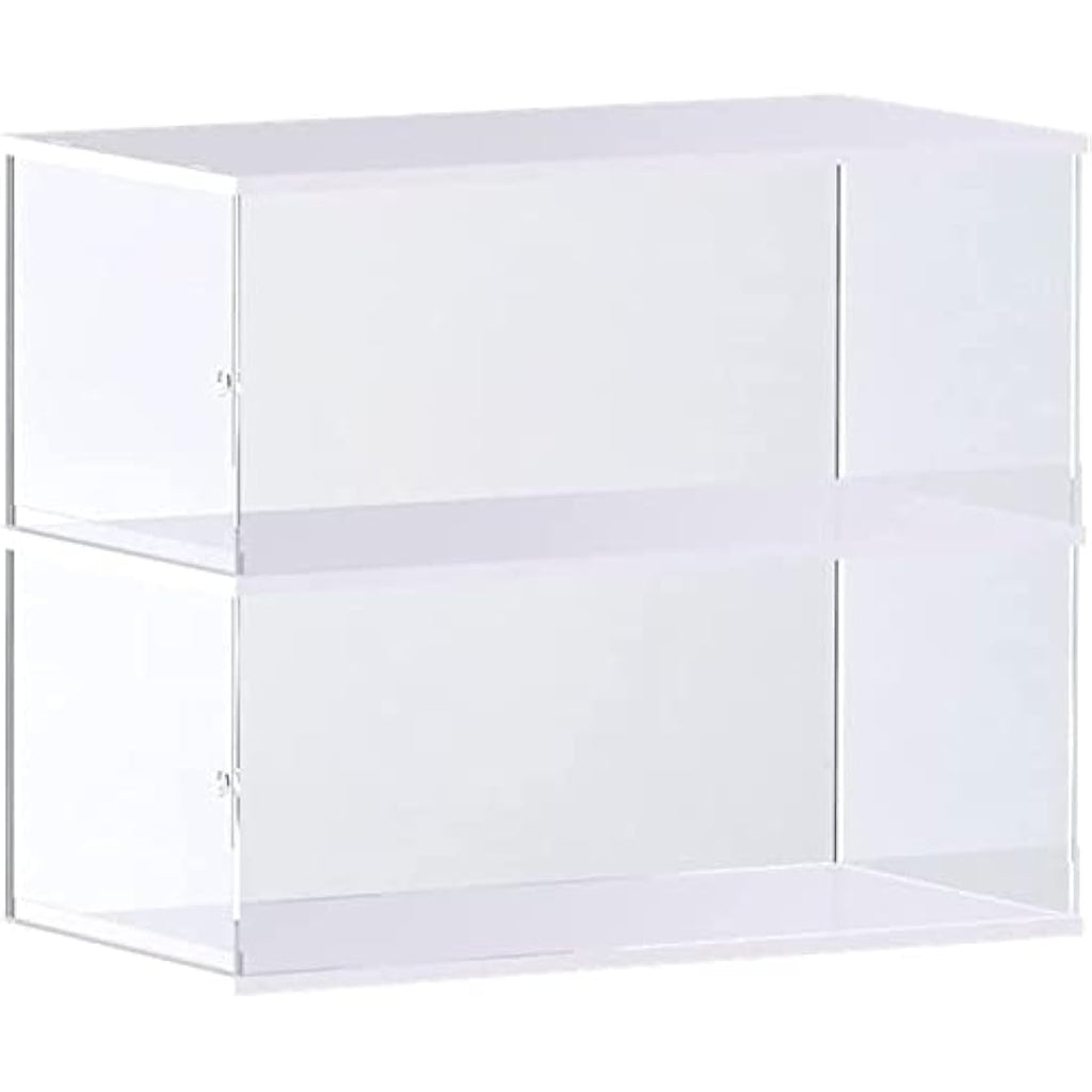 Jolof Store 2-Layer Acrylic Display Case for Lego Model Cars - White