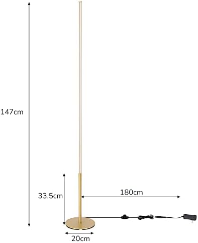 EDISHINE LED Floor Lamp – Stepless Dimmable Minimalist Standing Corner Lamp