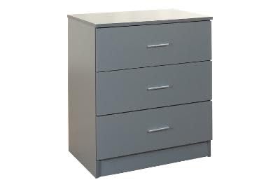 Timber Art Design Rio Costa 3 Drawer Chest of Drawers - Grey Storage Unit