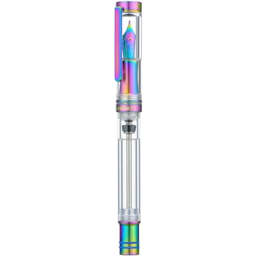 Asvine V200 Titanium Vacuum Fountain Pen | Rainbow Bock Fine Nib