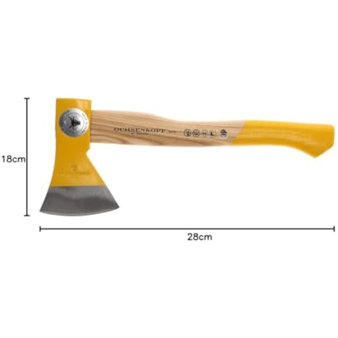 Ochsenkopf Forestry Hatchet – 800g Hand Axe with Ash Wood Handle