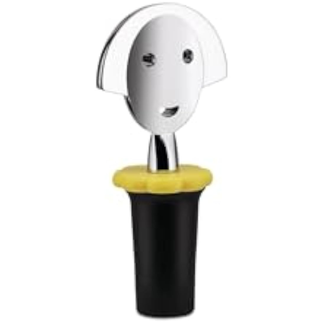 Alessi Anna Stop 2 Bottle Cap – Black Resin & Chrome Wine Stopper