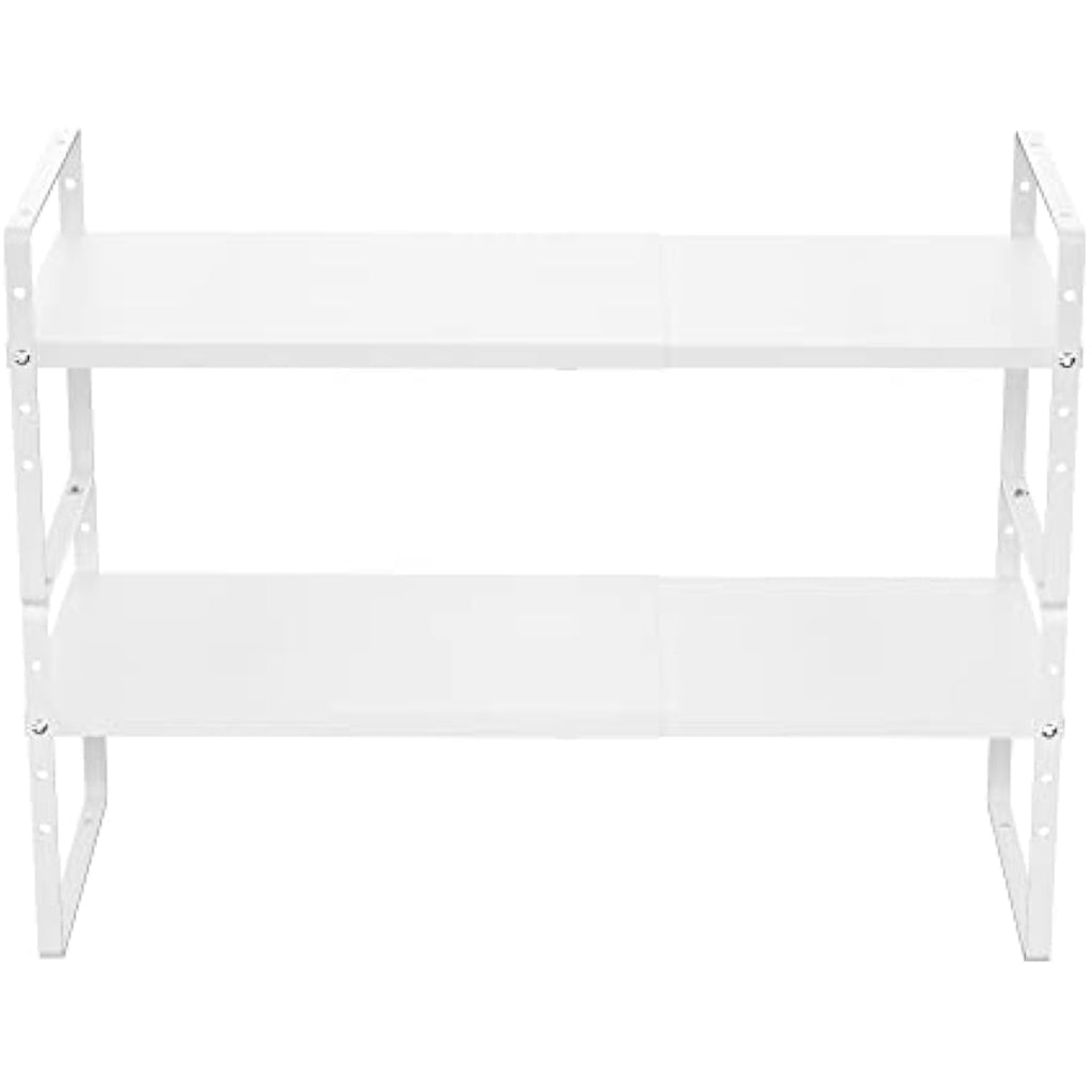 Jolof Store Expandable Cabinet Shelf Organizer | 2 Pack Steel Metal Rack