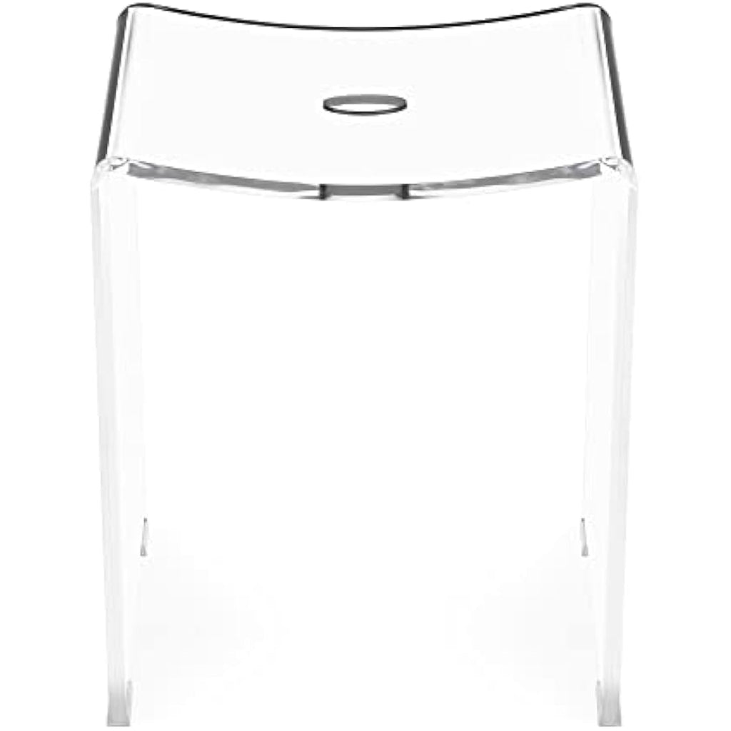 Navaris Clear Acrylic Shower Stool – Waterproof Transparent Bathroom Chair