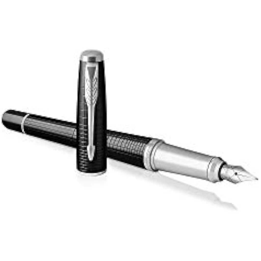 Parker Urban Fountain Pen – Premium Ebony Metal Chiselled Fine Nib