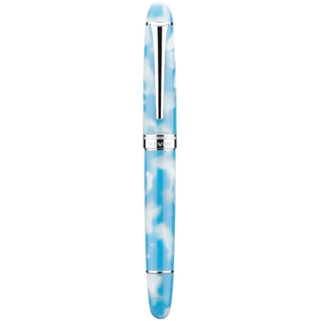 Asvine P50 Piston Fountain Pen | Sky Blue Resin Extra Fine Nib Gift Set