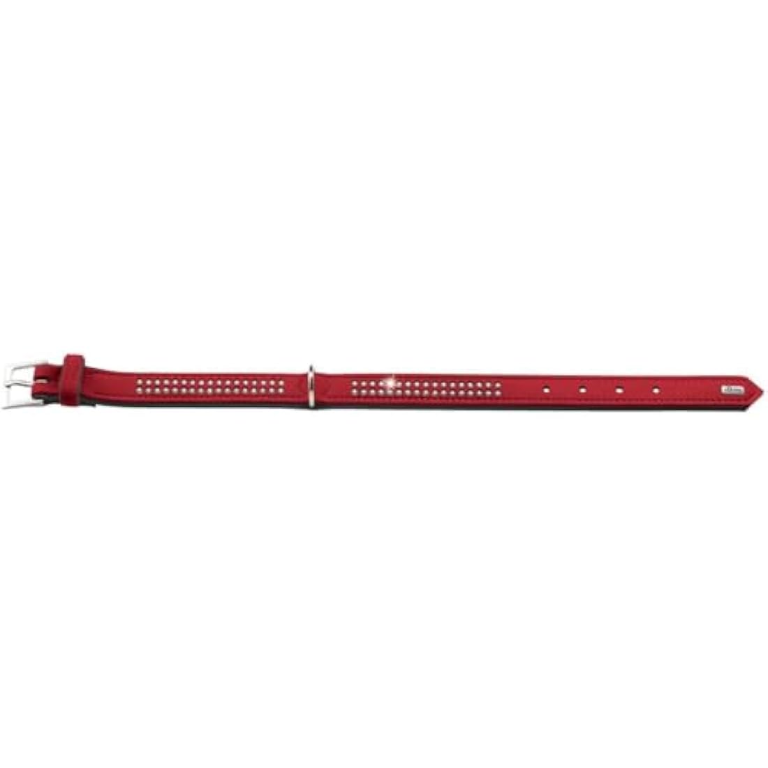 Hunter Softie Deluxe Dog Collar – Red Leather with Swarovski Elements