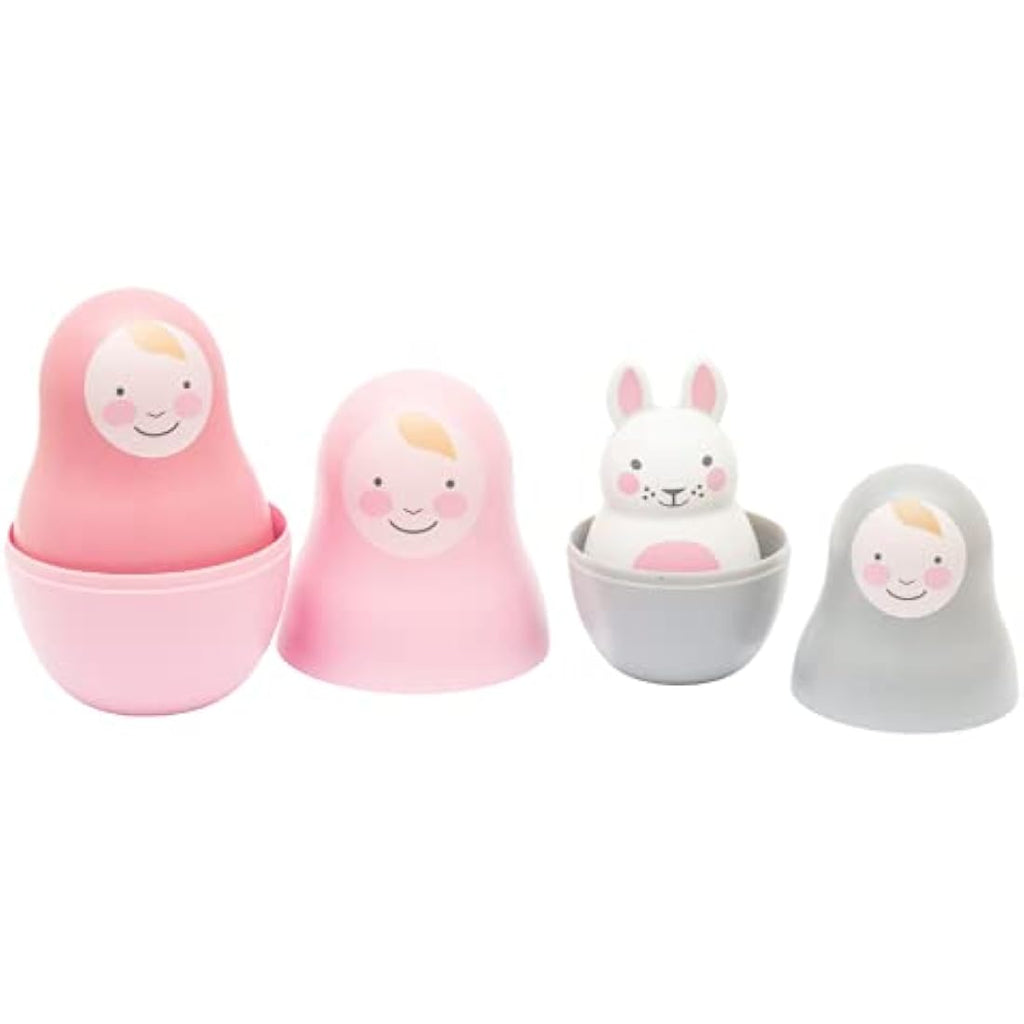 Rosa & Bo Pink Nesting Babies – Sensory Stacking Toy & Rattle