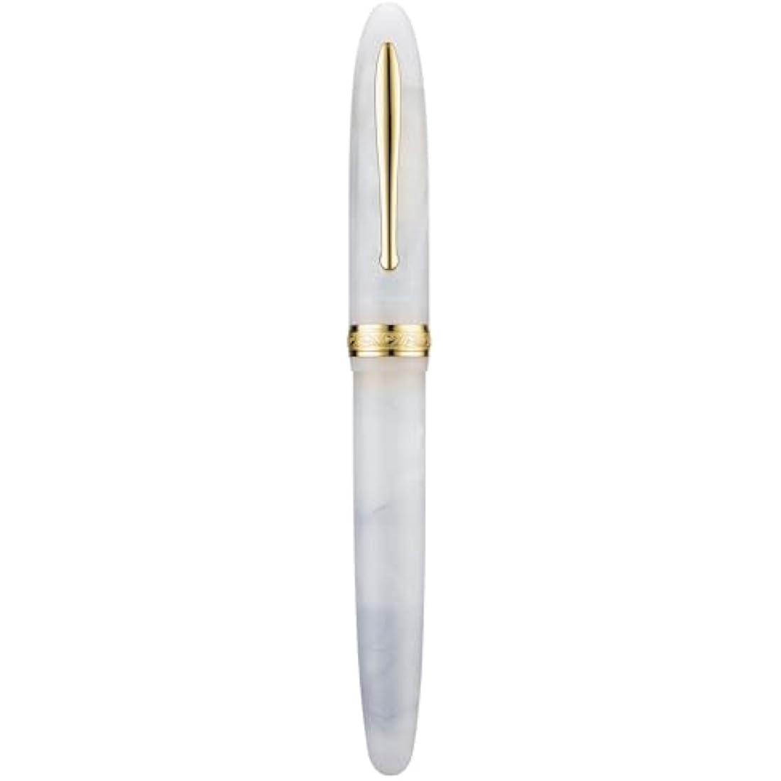 Hong Dian N9 Fountain Pen – Jade White Acrylic with Long Leaf Nib