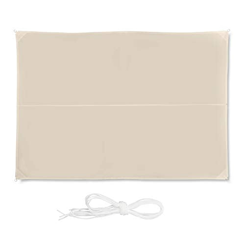Relaxdays Rectangular Shade Sail – Water-Repellent UV Canopy, 3x4m, Beige