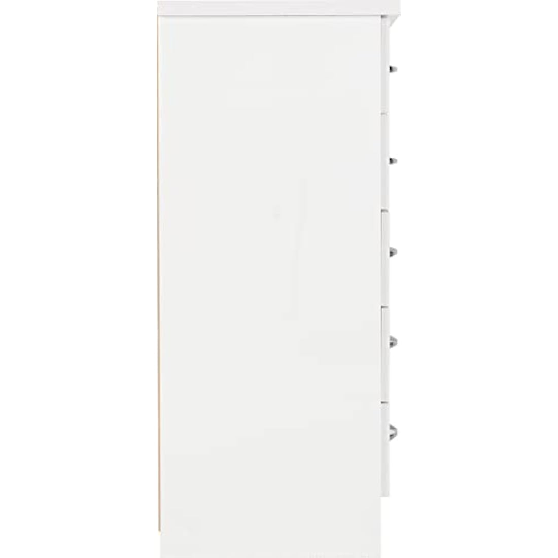 Seconique Nevada 5 Drawer Narrow Chest – White High Gloss Dresser