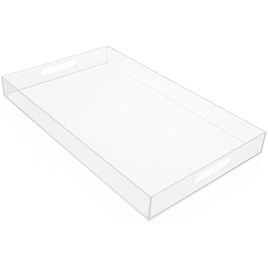 Kurtzy Clear Acrylic Serving Tray with Handles – Large 40x30cm Platter