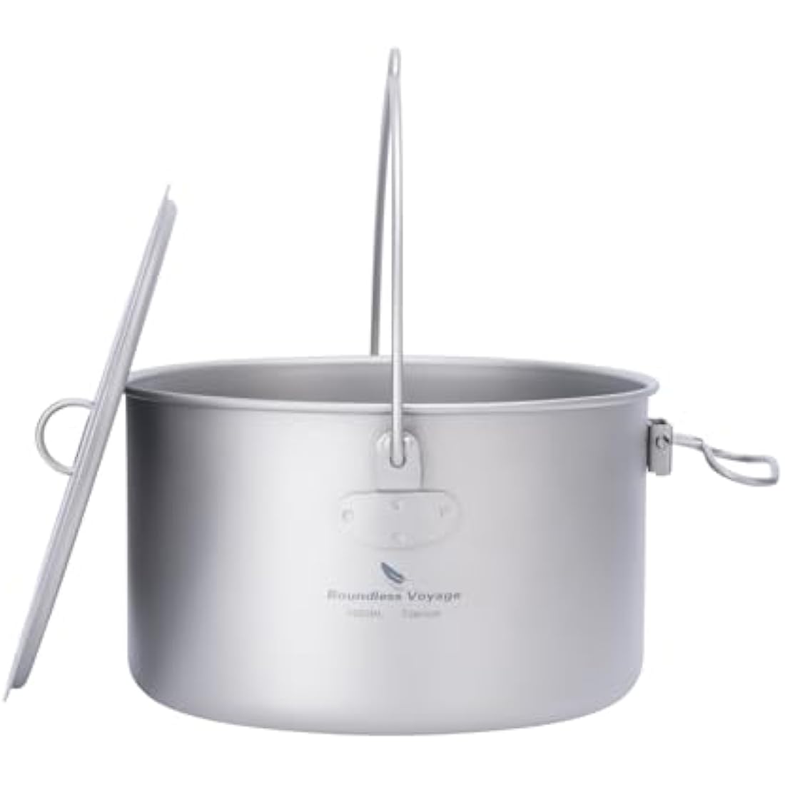 iBasingo 1.95L Titanium Hanging Pot | Ultralight Camping Cookware Mess Kit