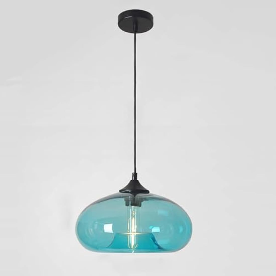 Jolof Store Industrial Glass Pendant Light – Turquoise Vintage E27 Lamp