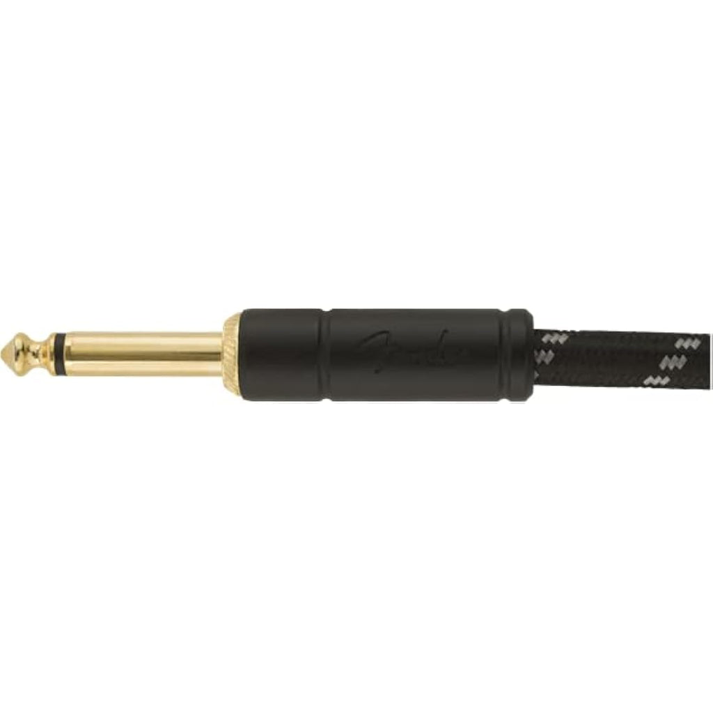 Fender Deluxe Instrument Cable | 10ft Black Tweed Braided Shielding