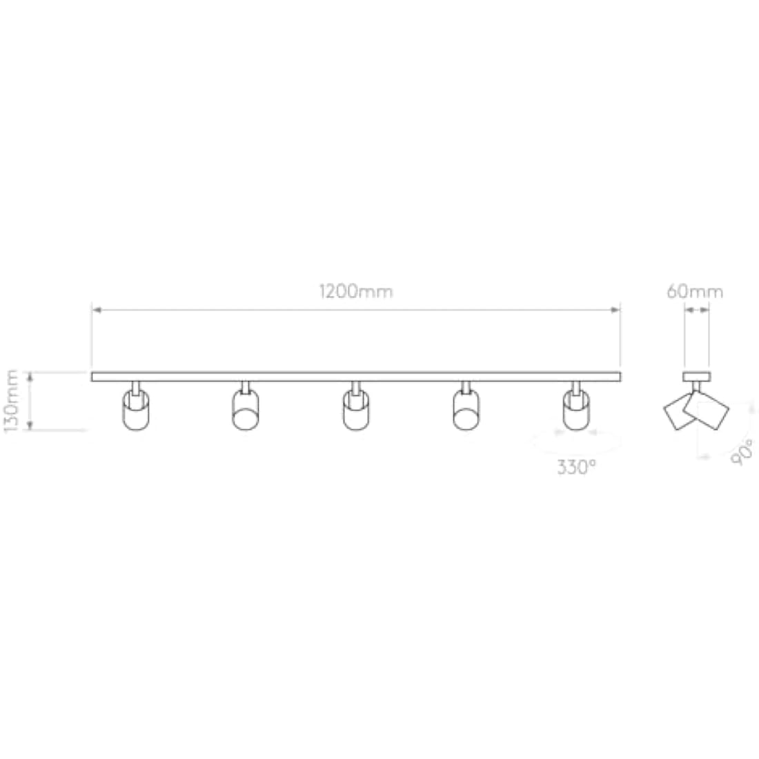 Astro Ascoli 5-Bar Ceiling Spotlight | Textured White GU10 Indoor Light